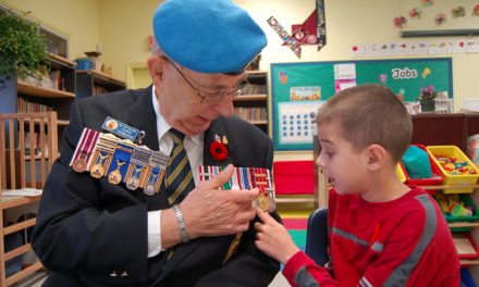 Inquisitive pupils question local veterans