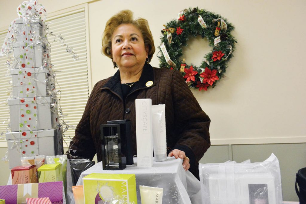 Independent beauty consultant Cindy Kennedy (top picture) offered her Mary Kay products for sale during the fifth annual Better At Home Christmas Craft Fair at the Osoyoos Senior’s Centre, which was held this past Saturday. (Lyonel Doherty photo)