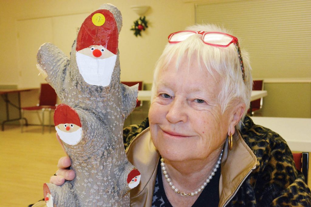Rita Meile was one of many vendors at the Better At Home Christmas Craft Fair. Here, she displays a Christmas ornament made by her husband Armin Meile. (Lyonel Doherty photo)