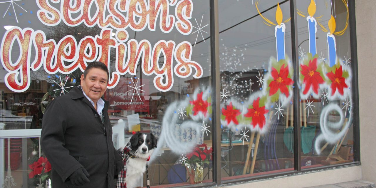 Talented artist proud to display his artwork on Osoyoos business storefront windows