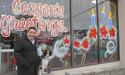 Talented artist proud to display his artwork on Osoyoos business storefront windows