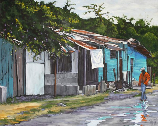 Colleen Dyson’s painting “Going Home” is based on one of many photos she took in an untouristy town her taxi driver stopped in on the way to somewhere else. (Colleen Dyson, painter)