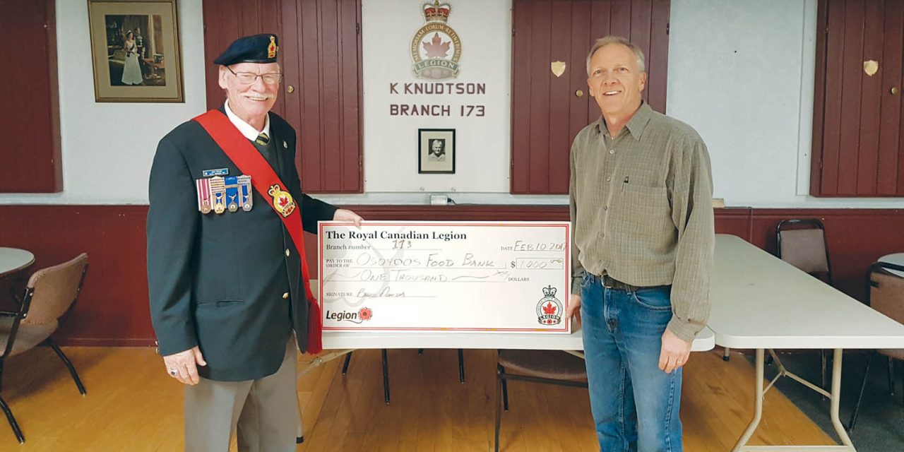 Royal Canadian Legion contributes to Osoyoos Food Bank