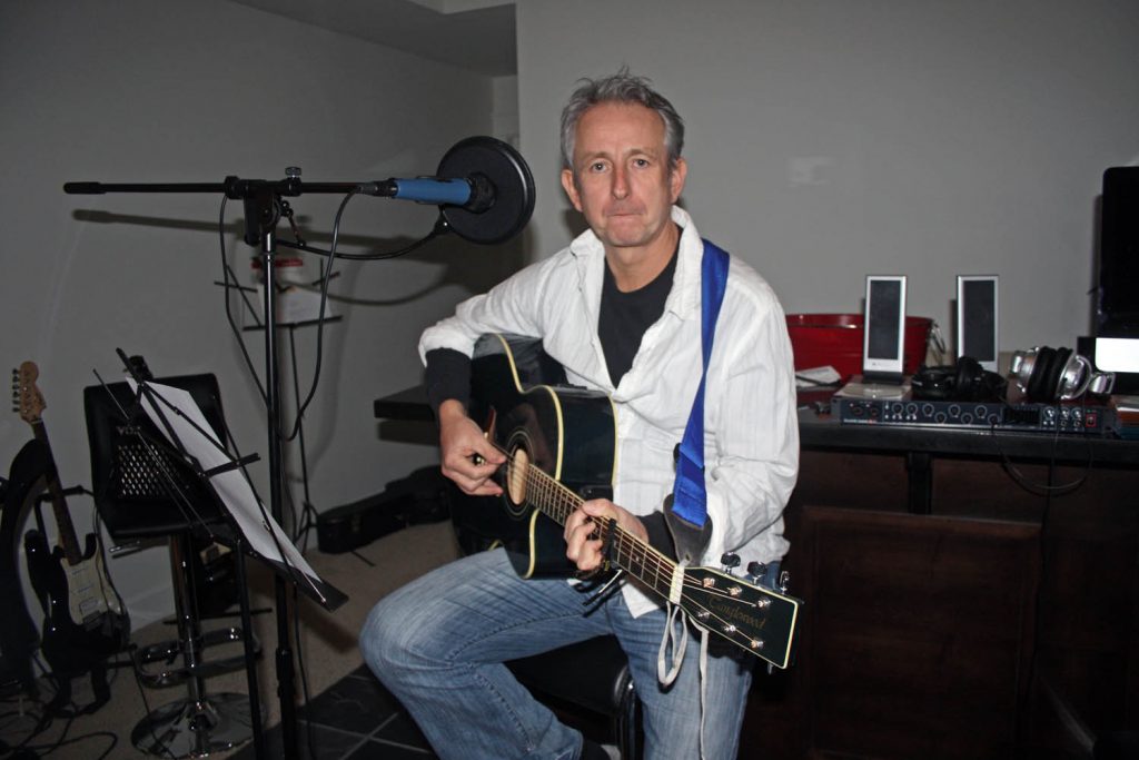 Chris Bromage, who made the permanent move to Osoyoos last year along with his wife, is thrilled to be back writing, performing and recording music. Bromage, who performs under the moniker End of Empire, is very pleased with the reaction to his self-titled debut CD. Bromage grew up playing music, but quit when his best friend was killed in a plane crash. Thinking about that same friend and how he hadn’t properly dealt with his tragic death, was the trigger which pulled him back to music recently. (Keith Lacey photo)