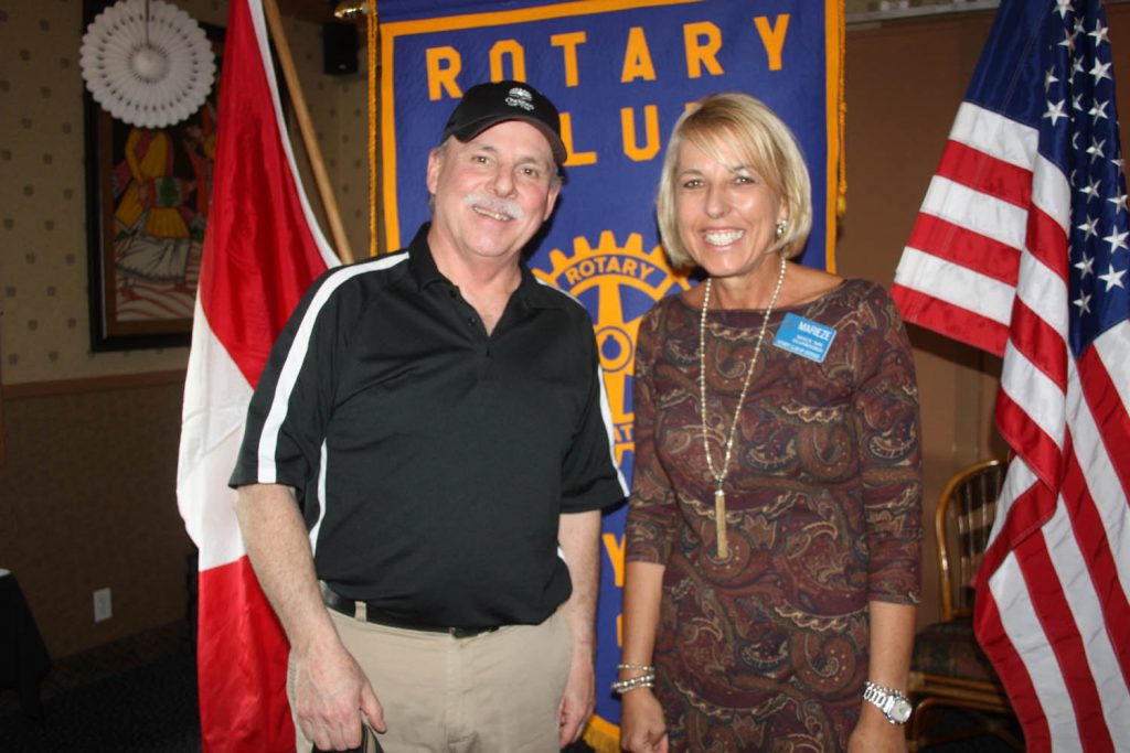 Longtime Osoyoos Golf Course superintendent Mike Harrison gave an impressive presentation recently to the Rotary Club of Osoyoos talking about the many challenges he and his large crew face in keeping all 36 holes at the local golf club in great shape. Being a course superintendent for a course that has the hottest weather in the country and uses treated effluent to water the course is one of his greatest challenges, Harrison told Rotarians. (Keith Lacey photo)