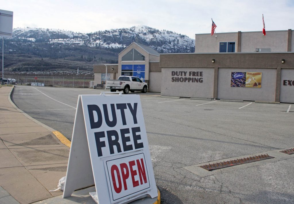 Cam Bissonnette, the general manager of the Osoyoos Duty Free Shop, received support from Town of Osoyoos council on Monday as they agreed to send a letter of support for a national rebate program that would allow duty free shops to return the five per cent GST on goods purchased in Canada to Americans who shop in border communities like Osoyoos. (Keith Lacey photo)