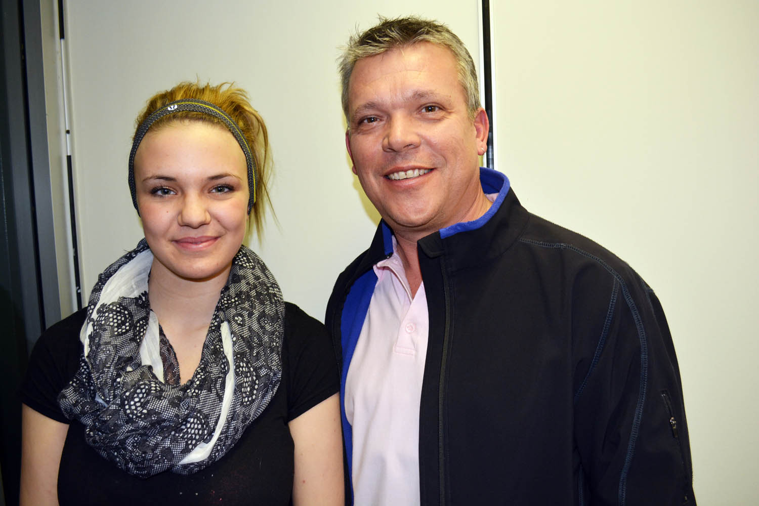 Osoyoos Secondary School graduate Kelsey Gorgichuk recently expressed her appreciation to School District 53 trustees for their support of the welding apprenticeship program she is pursuing. She was accompanied by Career Education Co-ordinator Rod Kitt. Gorgichuk, 18, has completed her welding foundation program at Thompson Rivers University and is completing her Red Seal in welding. (Lyonel Doherty photo)