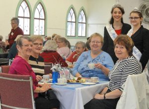 Osoyoos Royalty Queen Gina Pereira and Princess Viveka Jensen were kept busy throughout the month of January with numerous events, including attending the annual Snowflake Tea at the United Church on January 25. Local girls interested in joining the Royalty program are urged to sign up soon. (Photo supplied)