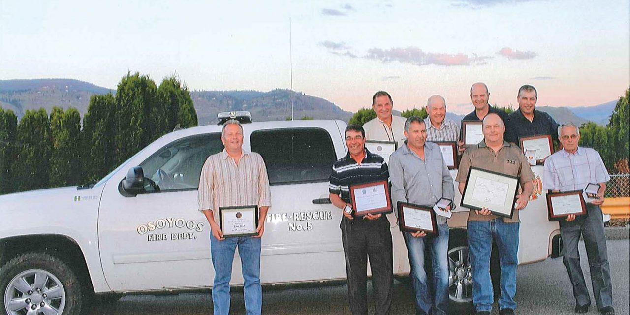 Nine Osoyoos firefighters recognized for long service