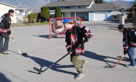 Spring time hockey in the Fortune household in Oliver