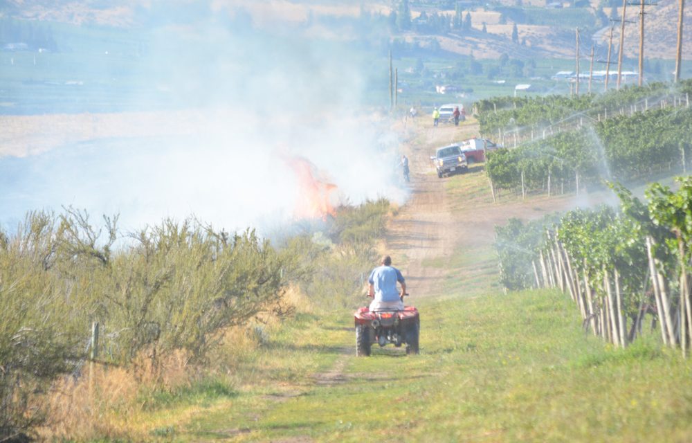 Black Sage Road grass fire being mopped up