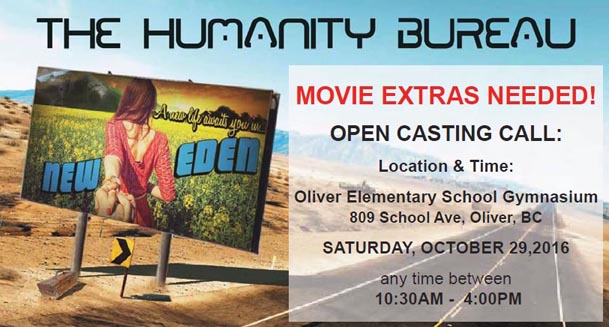 Movie extras needed for futuristic film