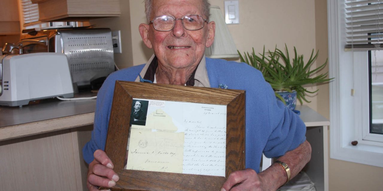 Osoyoos senior thrilled he still possesses handwritten letter from Canada’s first PM