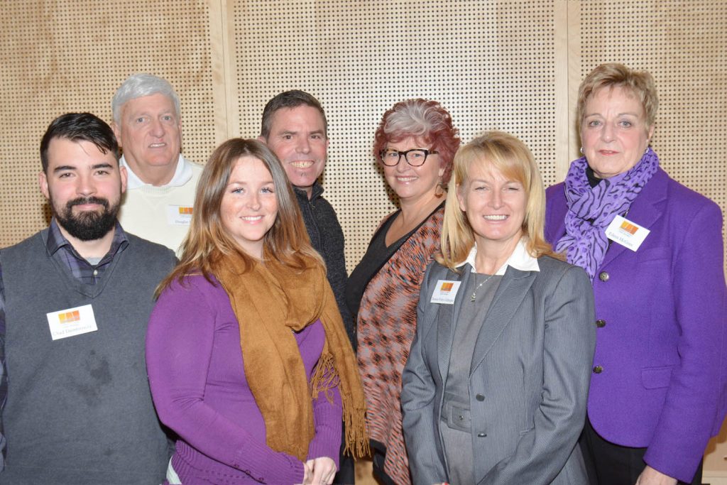 The South Okanagan Chamber of Commerce has added two new members to the board. From left are directors Chad Dambrowitz, Doug Lamb, Sara Amos, Jamie Cox (interim president), Veronica Vinge, Deanie Foley Gillespie, and Eileen McGinn. Missing from photo are Alberto Veintimilla, Mike Campol, Brian Highley and Peter McKenna. (Lyonel Doherty photo)