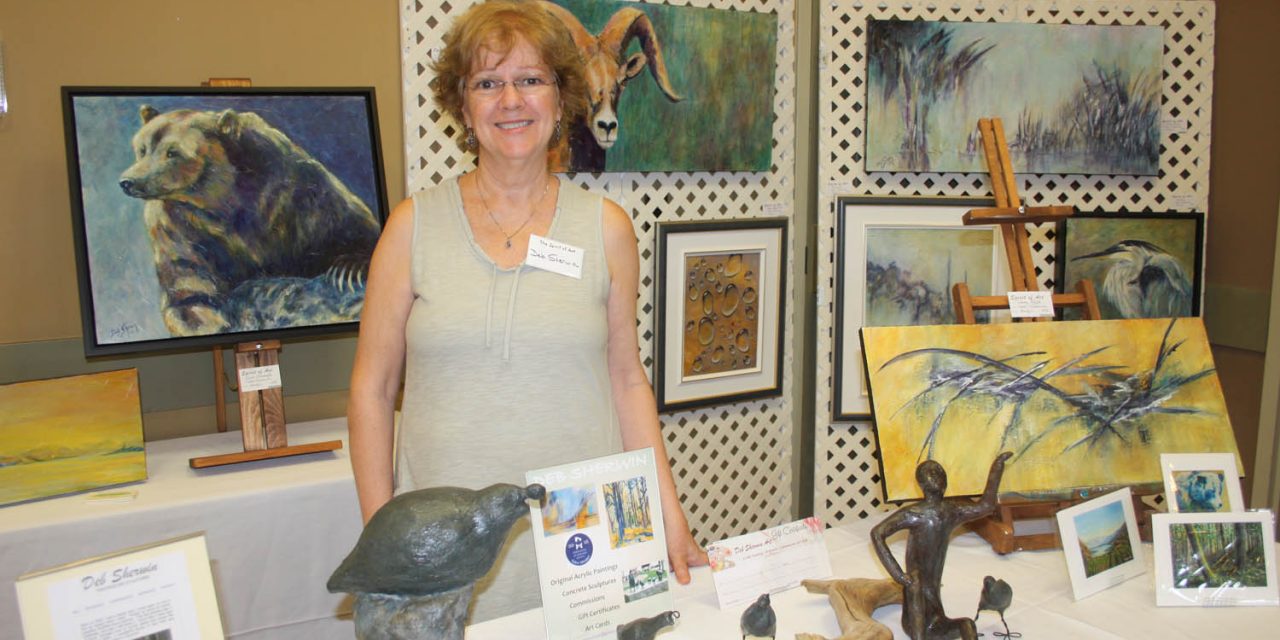 Group of six artists from Artists on Main showcasing artwork all weekend at Spirit Ridge