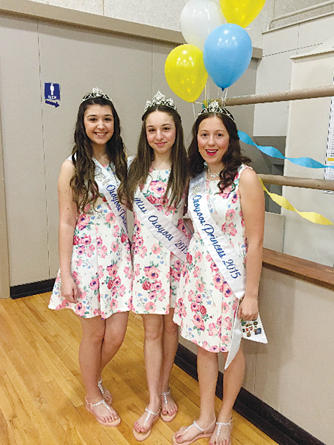 Osoyoos Royalty Queen Emma Fernandes (centre) and Princesses Tianna Morgan (left) and Bailey Toepfer all say they enjoyed a remarkable past 12 months since becoming the latest members of the Osoyoos Royalty. The young ladies will be giving up their crowns Thursday evening at the annual Osoyoos Royalty Pageant at the Sonora Community Centre. (Photo supplied)