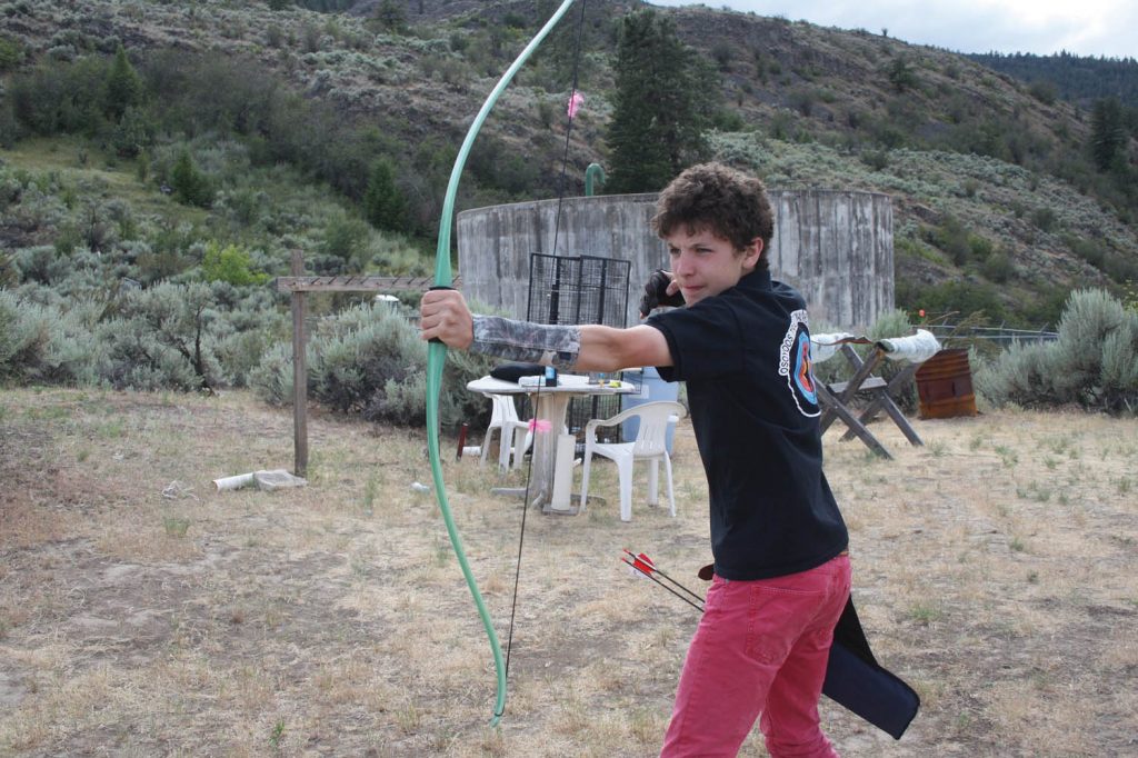 Jacob Campol, 14, did himself and the Osoyoos Traditional Archery School very proud recently when he captured a bronze medal in his first big competition at the Traditional Bow Hunters of British Columbia provincial championships in Rock Creek. Campol continues to improve and hopes to qualify for provincial and national archery competitions for many years to come. (Keith Lacey photo)