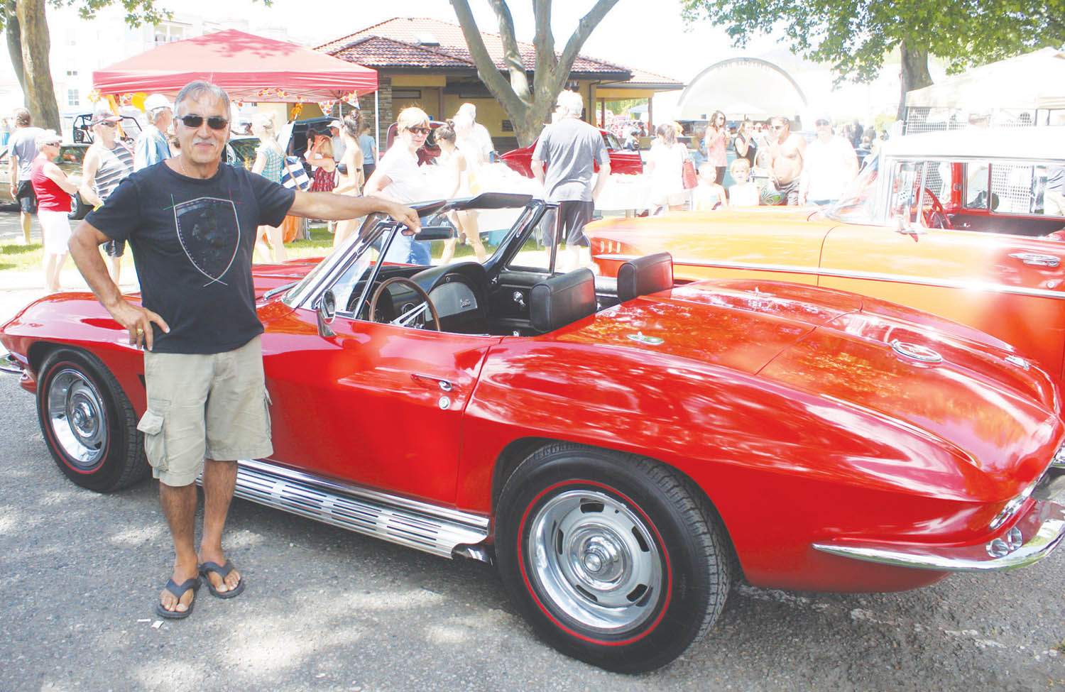 Osoyoos classic custom car buff Tony Mellace displayed his beautiful and stylish Chevrolet Corvette during the 2013 Osoyoos Cactus Jalopies Show and Shine. Organizers are hoping as many as 200 vehicles will be on display on Saturday in Gyro Park. (Keith Lacey file photo)