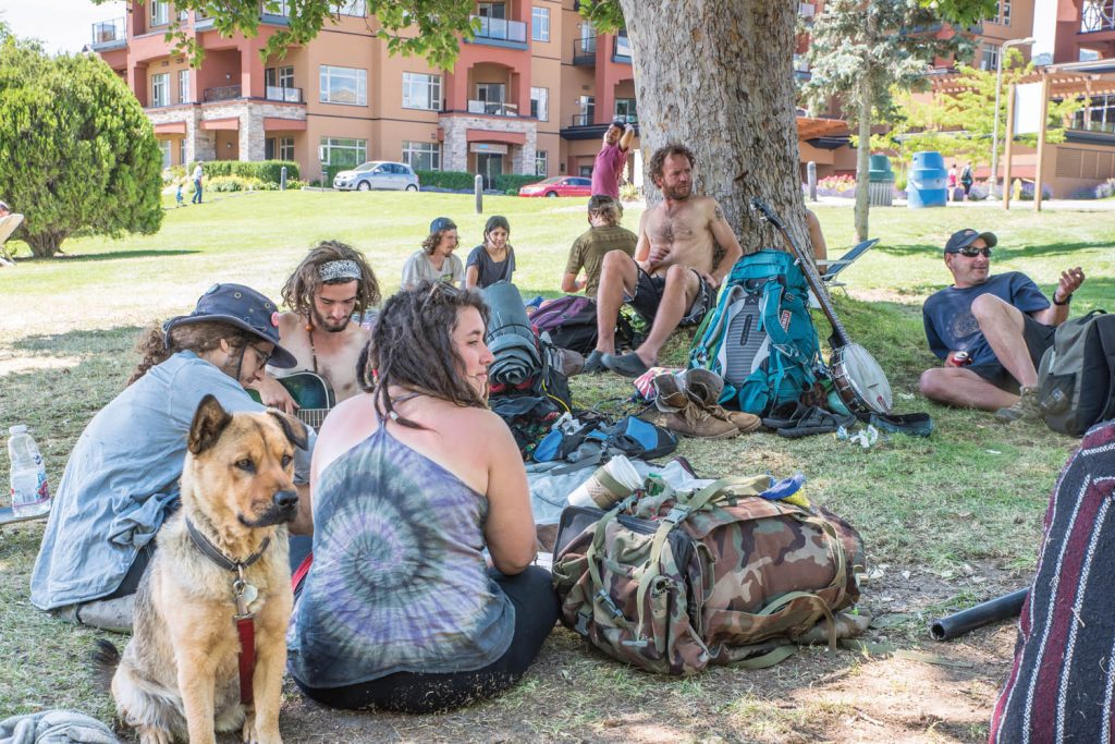 Transients from other parts of Canada began congregating in Osoyoos in late spring to socialize, party, pick fruit or see the country. (Richard McGuire photo)
