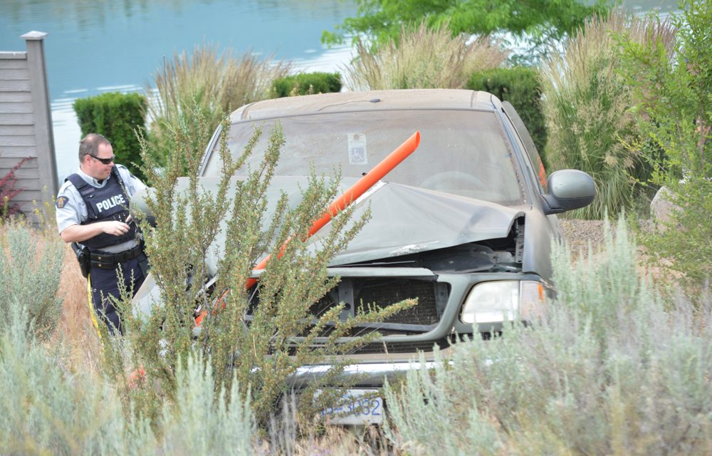 Truck goes off road