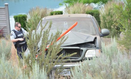 Truck goes off road
