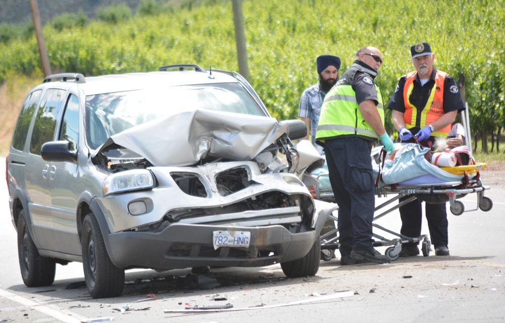Three-vehicle collision sends two to hospital