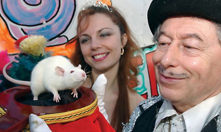 Travelling magicians perform in Oliver