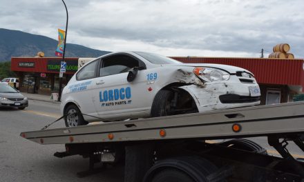 Fender bender on Main Street near Cock and Bull Restaurant