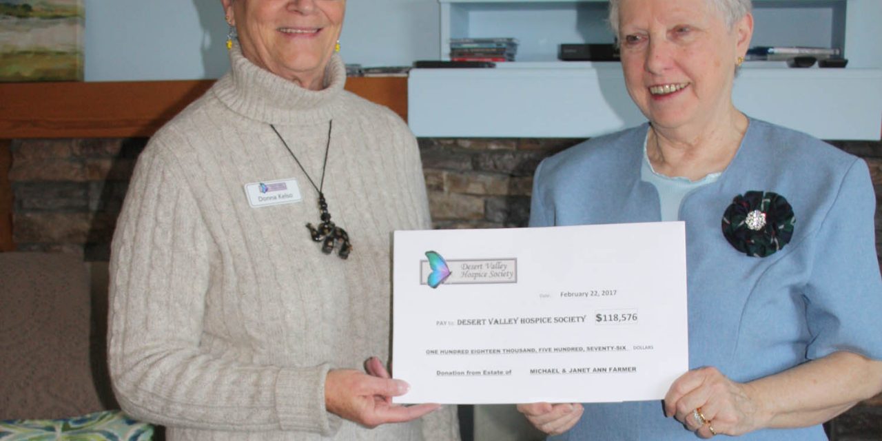 Oliver couple’s generosity will benefit local hospice services, SPCA and Salvation Army