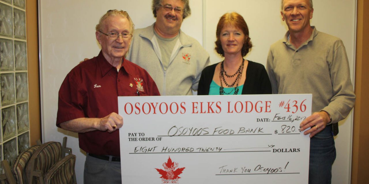 Concert at Elks Lodge raises $820 for Osoyoos Food Bank