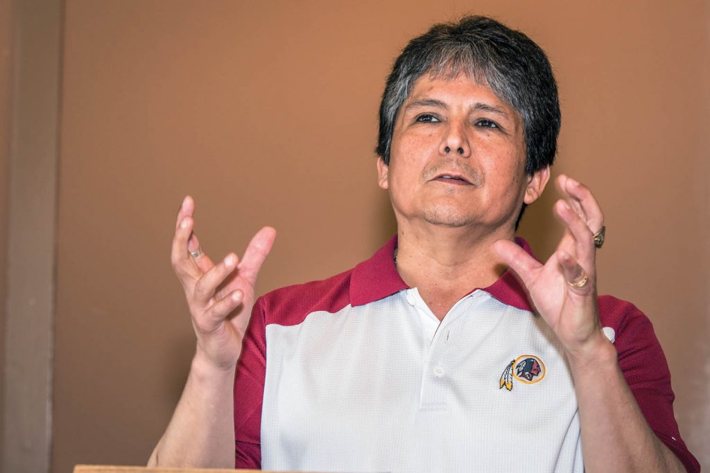 Osoyoos Indian Band Chief Clarence Louie stirred controversy after a candid speech to the Rotary Club of Osoyoos. If people didn't like the fact that local provincial parks were being renamed to Sylix names, they can "suck it up," he said. (Richard McGuire photo)