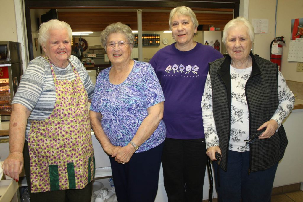 The Osoyoos Royal Purple Lodge 240 has officially disbanded after providing 58 years of outstanding community service. Longtime members gathered at the Osoyoos Elks Lodge for its final bingo night recently, including (from left) Rose-Anne Sole, charter member Anne Stapler, Bonnie Stevens and Theresa Reiter. (Keith Lacey photo)