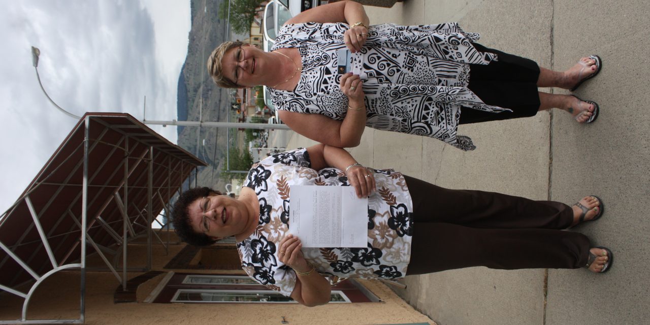 ENTHUSIASTIC SISTERS-IN-LAW BEGIN TASK OF COLLECTING DONATIONS FROM COMMUNITY FOR OSOYOOS FIREWORKS