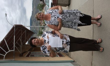 ENTHUSIASTIC SISTERS-IN-LAW BEGIN TASK OF COLLECTING DONATIONS FROM COMMUNITY FOR OSOYOOS FIREWORKS