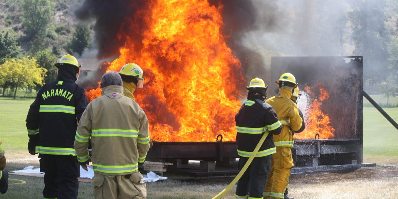 Volunteer firefighters from Osoyoos participate in popular annual spring training sessions in Oliver