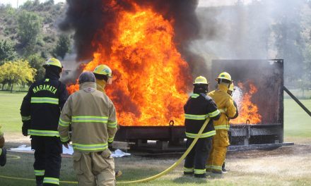 Volunteer firefighters from Osoyoos participate in popular annual spring training sessions in Oliver