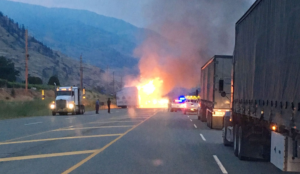 Mobile inferno stops traffic
