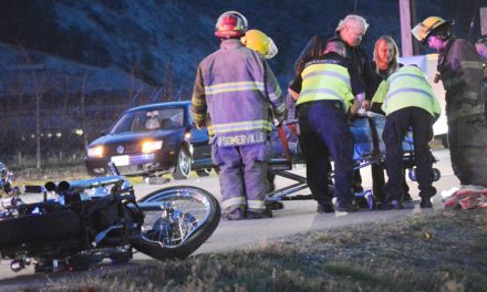 Motorcyclist taken to hospital after crash