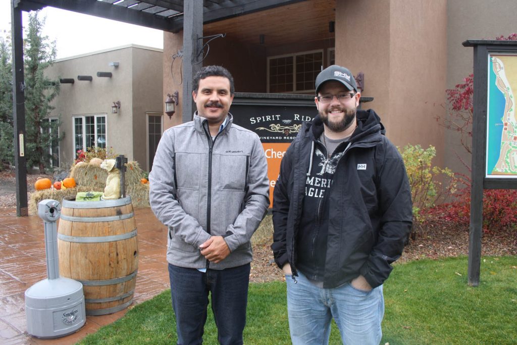 Line producer J.J DuBois (right) and location manager Shafik Chernovsky had nothing but good things to say about their recent stay in Osoyoos to shoot the new movie called Heart Felt. (Keith Lacey photo)