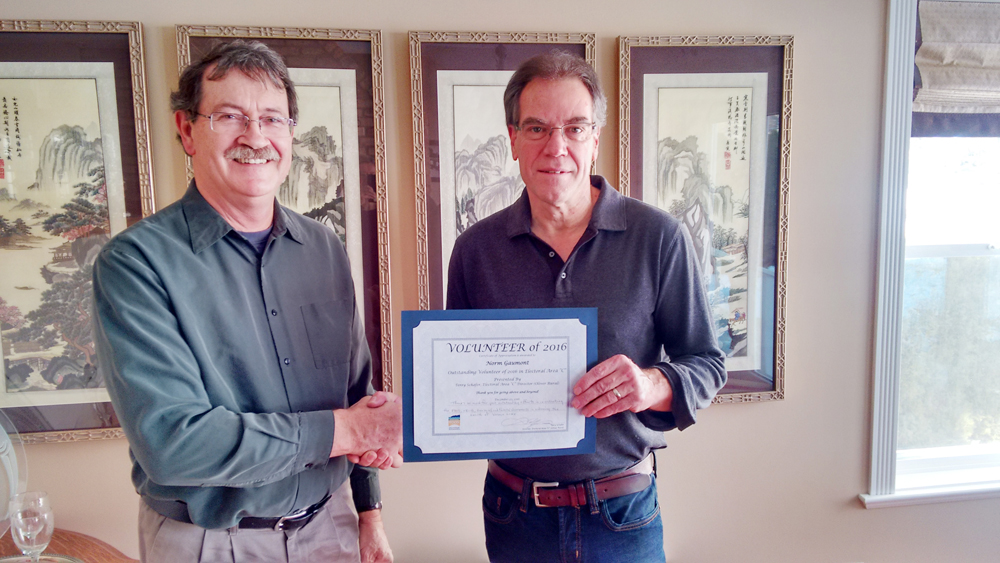 Norm Gaumont wins Area C volunteer of the year