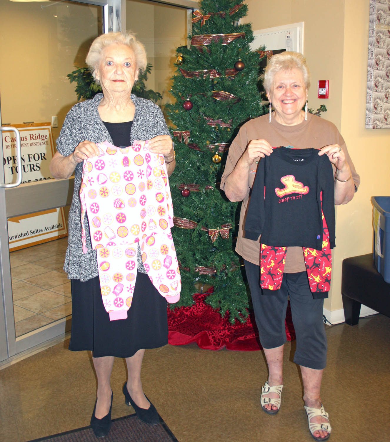 Good friends Marlene Lipps (left) and Connie Osachoff have once again teamed up to organize a Christmas Pyjama Drive for needy children in the area. All of the pyjamas that are donated will be forwarded to School District 53 and teachers will then distribute them to children across the region. (Keith Lacey photo)