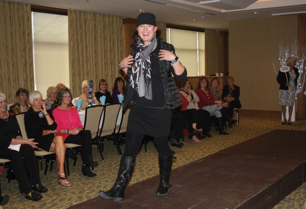 Trish Callarec, owner of Strike the Pose in Osoyoos, shows off this stylish new outfit from her store. (Keith Lacey photo)