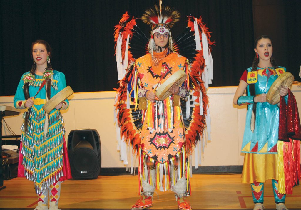 Okanagan First Nation Dancers perform at Harvesting Diversity. (Keith Lacey photo)