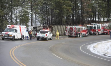 Truck rolls on Anarchist, driver airlifted to hospital in Kelowna