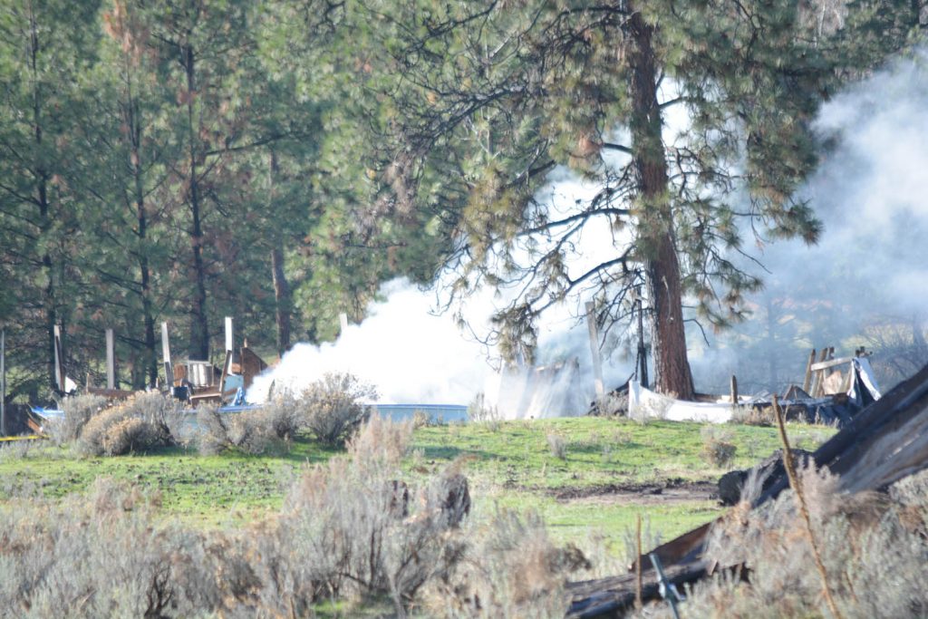 The RCMP continue to investigate a trailer fire that resulted in the death of an adult male on Nov. 15 at 3890 Nk’Mip Road, north of Osoyoos. While the cause of the fire has yet to be determined, Oliver RCMP Sgt. Blaine Gervais confirmed there was no foul play involved. The BC Coroners Service has not released the victim’s name. Police say nearby residents attempted to help, but could not gain entry before the trailer became engulfed in flames. (Lyonel Doherty Photo).