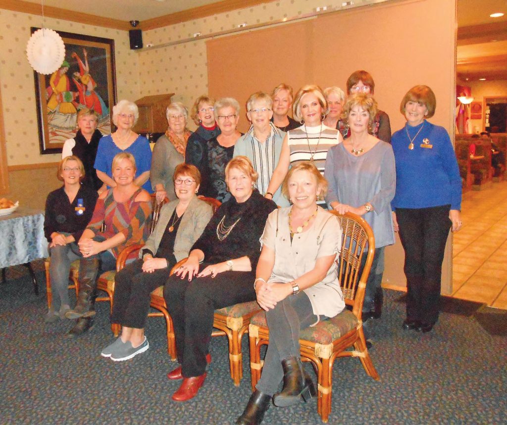 Soroptimist International, Osoyoos chapter, is celebrating its 30th anniversary in 2016. The organization dedicated to improving the quality of life of women and children has been doing good work in Osoyoos, Oliver and the surrounding region for three decades. Current club members include (back row left to right) Sue McKortoff, Sue Read, Jody Chadderton (face partially blocked) and June Harrington. Middle row (left to right) are Liz Ganton, Jessie Smythe, Gloria Ellingsen, Shirley Corley-Rourke, Doris Walton, Dawn Lemke, Gwen Ford and Sherrie Bridden. Front row (left to right) are Wendy Zelter, Susan Lissoway, Lynn-Racquel Welch, club president Joan Wilson and Althea Raum. (Photo Supplied). 