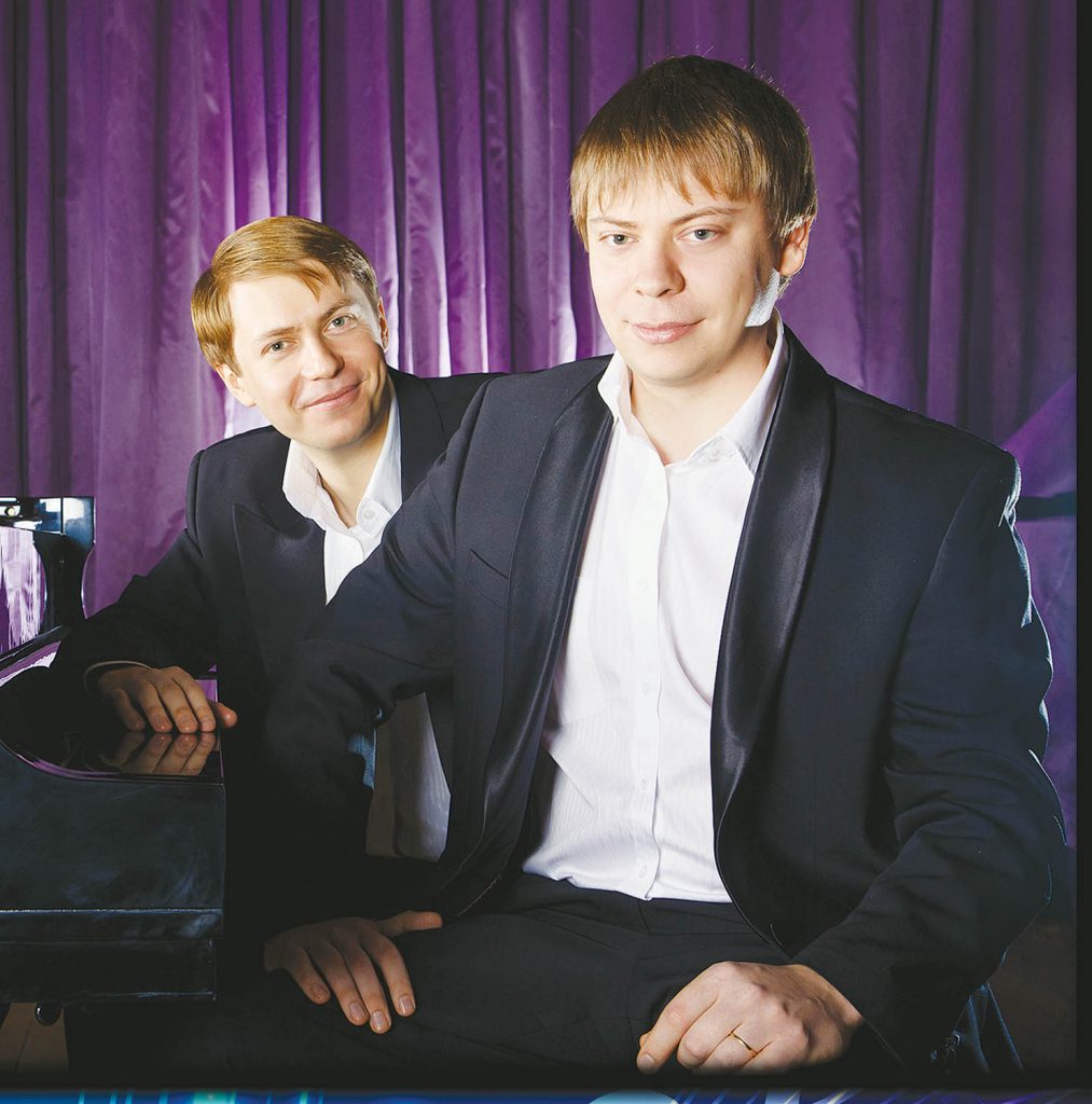 The acclaimed and accomplished Saratovsky Brothers, featuring Sergei and Nikolai Saratovsky, are sure to electrify local audiences during their performance set for this Friday evening at the Frank Venables Theatre in Oliver. The two brothers, who each have a long list of achievements in classical music, will be performing the classics with four hands on one piano. (Publicity photo)