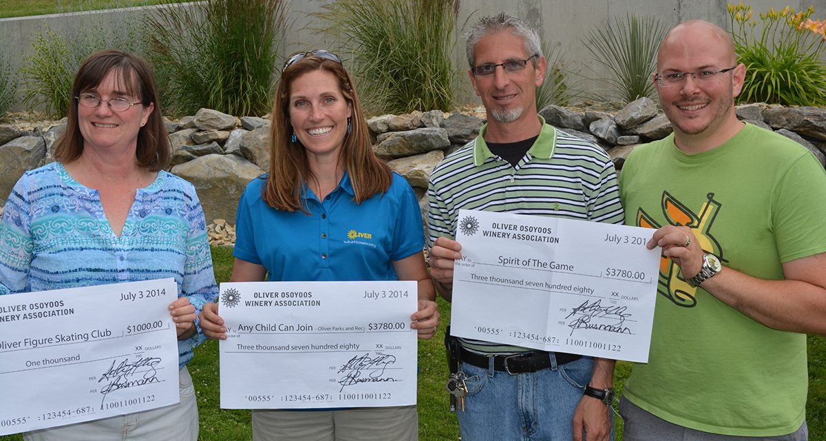 Oliver Osoyoos Winery Association donates big cheques