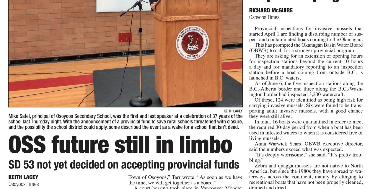 Osoyoos Times top stories for June 22 – CIRO Radio 106.5 FM