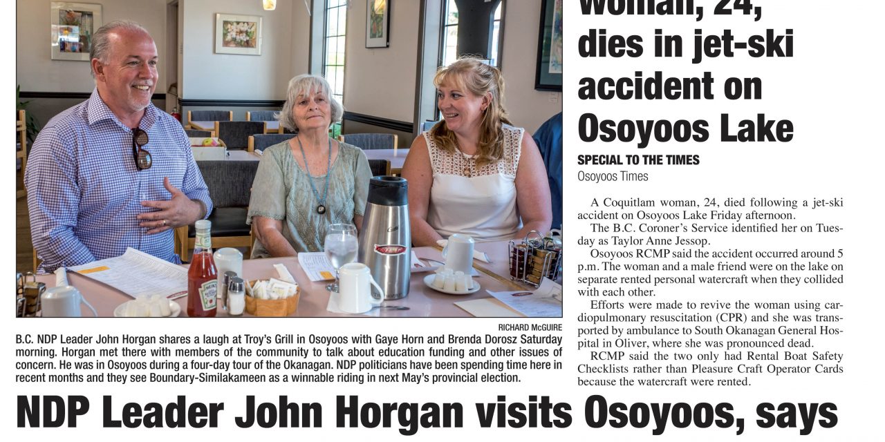 AUDIO: Osoyoos Times top stories for August 10 – CIRO Radio 106.5 FM